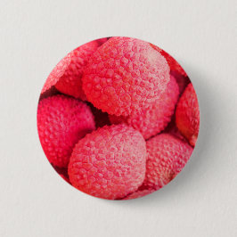 roze lychee fruitpatroon ronde button 5,7 cm