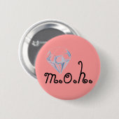 Roze M.O.H Diamond Pin Ronde Button 5,7 Cm (Voorkant /achterkant)