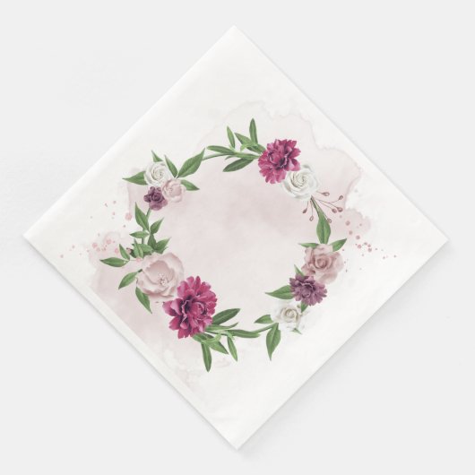 roze maag florale maag servet (Hoek)