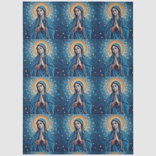 Roze Maagd Maria Decoupage Tissuepapier (Voorkant)
