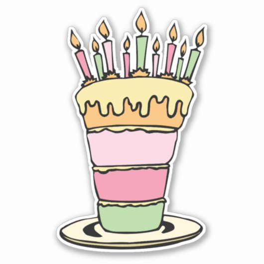 Roze maagdarmkanaal sticker (Voorkant)