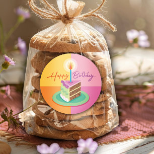 roze maagdenpennetje ronde sticker