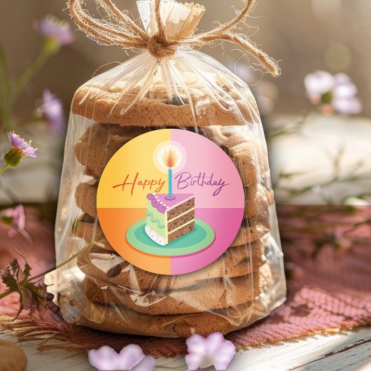 roze maagdenpennetje ronde sticker