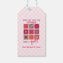 Roze maak een quilt cadeau Label Cadeaulabel