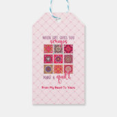 Roze maak een quilt cadeau Label Cadeaulabel (Achterkant)