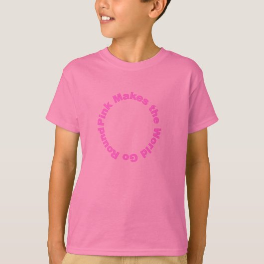 Roze maakt de wereld rond t-shirt (Voorkant)
