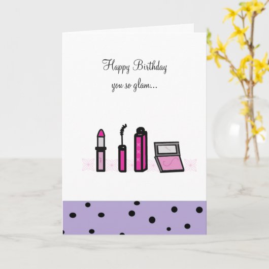 Roze maakt je zo glam kaart (Gele Bloem)