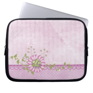 Roze maaltijd met parels laptop sleeve