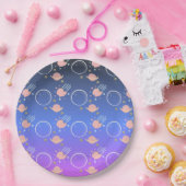 Roze maan asteroïde Sun Galaxy Birthday Papieren Bordje (Feest)