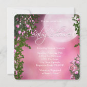 Roze maan baby meisje douche kaart (Achterkant)