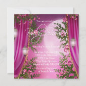 Roze Maan Baby Meisje Douche Uitnodigingen (Achterkant)