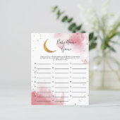 Roze maan Baby Name Shower Game (Staand voorkant)