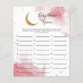 Roze maan Baby Name Shower Game (Voorkant)