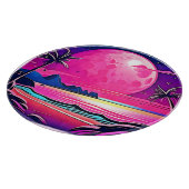 Roze Maan Beachscape Art Snijplank (Hoek)