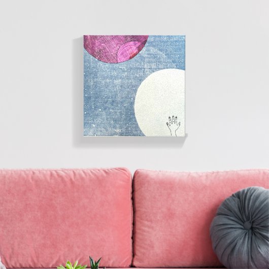 Roze Maan Canvas Print (Insitu (Woonkamer))