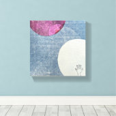 Roze Maan Canvas Print (Insitu (Houten vloer))