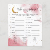 Roze maan die mijn Baby shower-spel is (Voorkant)