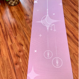 Roze maan en afzuigsterren Yoga Mat
