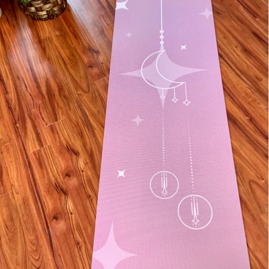 Roze maan en afzuigsterren Yoga Mat