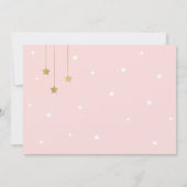 Roze maan en Stars Baby shower Uitnodiging (Achterkant)