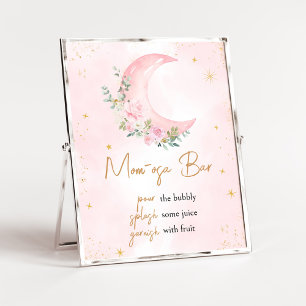 Roze Maan en Sterren Baby shower Moeder Osa Bar Poster