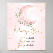 Roze Maan en Sterren Baby shower Moeder Osa Bar Poster (Voorkant)