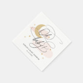Roze maan en sterren Manuscript Oh Baby shower Nap Servet (Hoek)