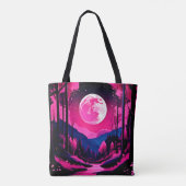 Roze Maan Fantasie Tote Bag (Achterkant)