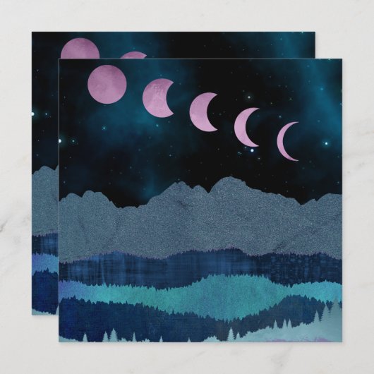 Roze Maan Fases Landschap (Voorkant / Achterkant)