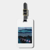 Roze Maan Fases Landschap Bagagelabel (Voorkant verticaal)