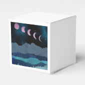 Roze Maan Fases Landschap Bedankdoosjes (Voorkant Zijde)