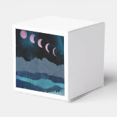 Roze Maan Fases Landschap Bedankdoosjes (Achterkant)