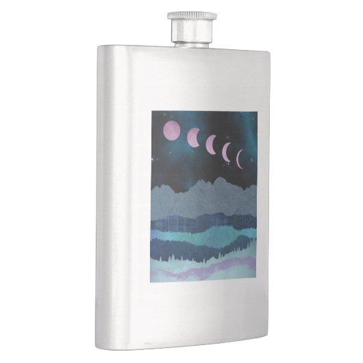 Roze Maan Fases Landschap Flacon (Rechts)