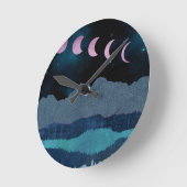 Roze Maan Fases Landschap Ronde Klok (Hoek)