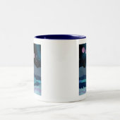 Roze Maan Fases Landschap Tweekleurige Koffiemok (Center)