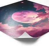 Roze maan foto afdruk (Hoek)