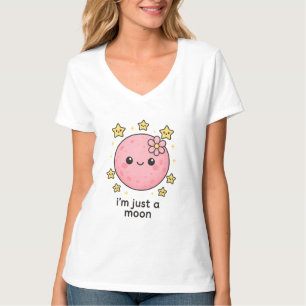 Roze maan met een boog t-shirt