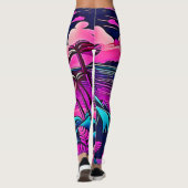 Roze Maan Neon Beachscape Leggings (Achterkant)