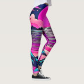 Roze Maan Neon Beachscape Leggings (Rechts)