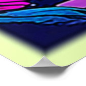 Roze Maan Neon Beachscape Poster (Hoek)