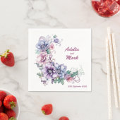 Roze Maan op Bloemen: Gepersonaliseerde bruiloft s Servet (Insitu)