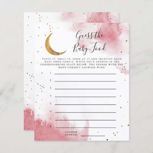 Roze maan raadt het Baby-schoenenspel (Voorkant / Achterkant)