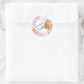 Roze maan ronde sticker (Tas)