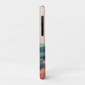 Roze Maan Teal Boho Berglandschap Case-Mate iPhone Case (Achterkant/links)