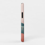 Roze Maan Teal Boho Berglandschap Case-Mate iPhone Case (Achterkant/rechts)