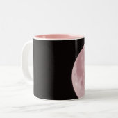 Roze maan tweekleurige koffiemok (Voorkant links)