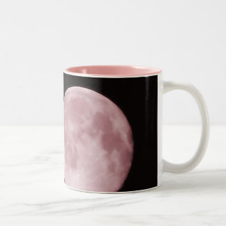 Roze maan tweekleurige koffiemok