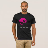 Roze Maan Vleermuis Silhouet Gotische Kunst T-shirt (Voorkant volledig)