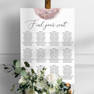Roze Maan Wedding Zitting Grafiek. Elegant hemels Poster
