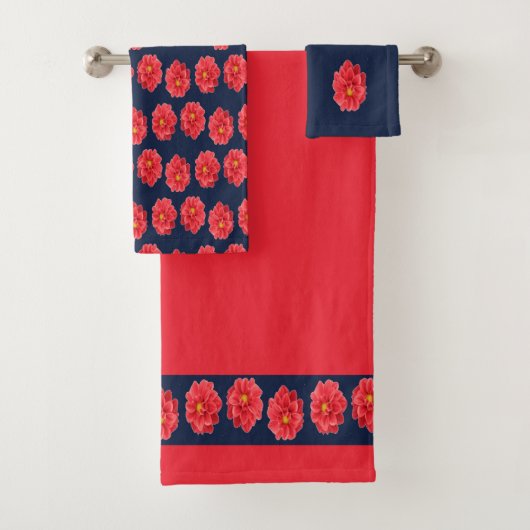Roze maanbloem op blauw bad handdoek (Insitu)